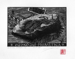 Ogonogae Prebaltica 2018 Linocut 12,6x8,5cm